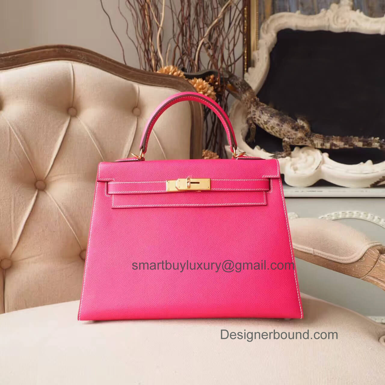 Hermes Kelly 28 Bag in e5 Rose Tyrien Epsom GHW